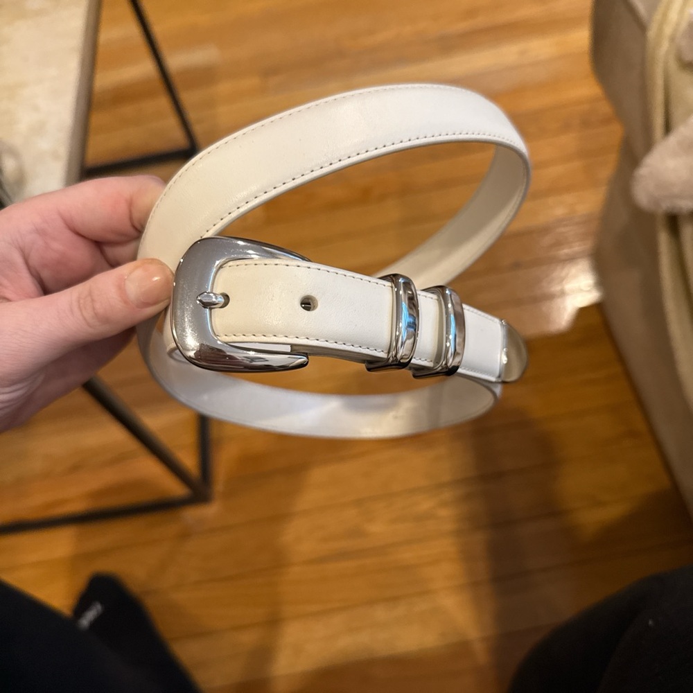 Aritzia white Leather western Belt
